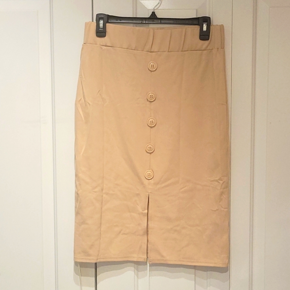 Taupe work skirt
